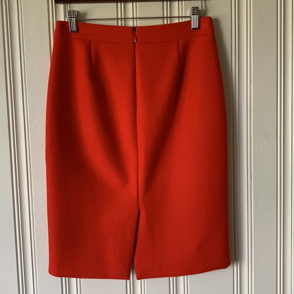 J.Crew No. 2 Pencil Skirt Wool - Orange Size 0 - Picture 2 of 8